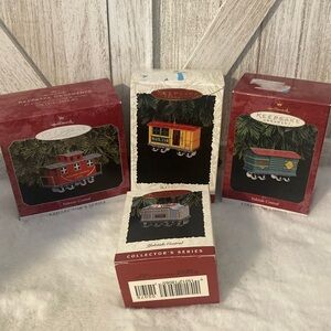 Vintage Hallmark Yuletide Central Series Pressed Tin Ornaments